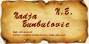 Nadja Bunbulović vizit kartica